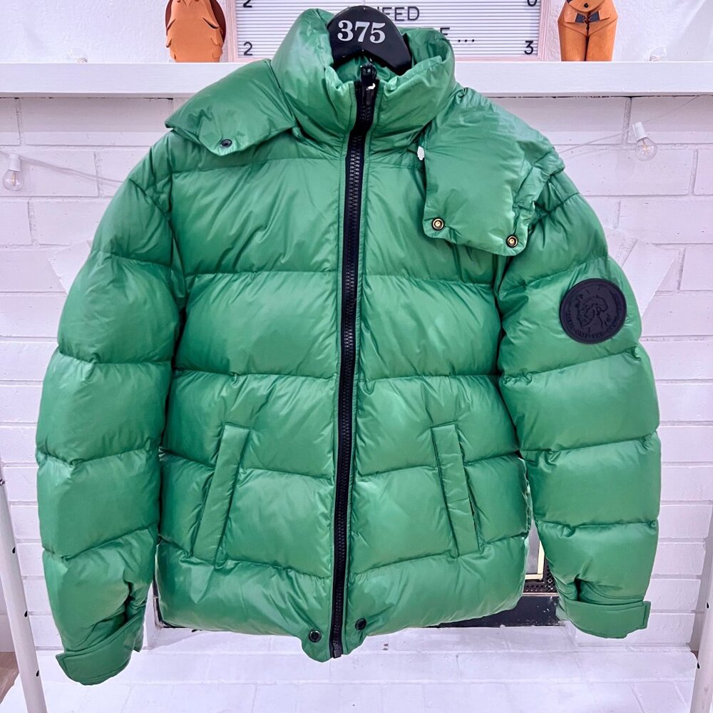 Diesel Green W-Smith Detachable Hoodie Puffer Jacket